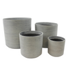 Biella Cylinder Plastic Planters, Stone